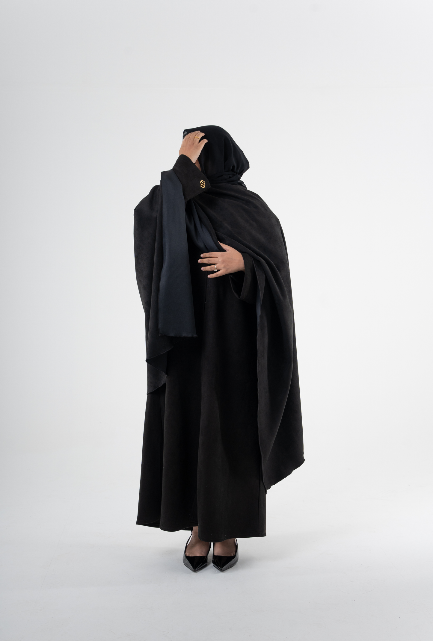 Layali Suede Open Abaya