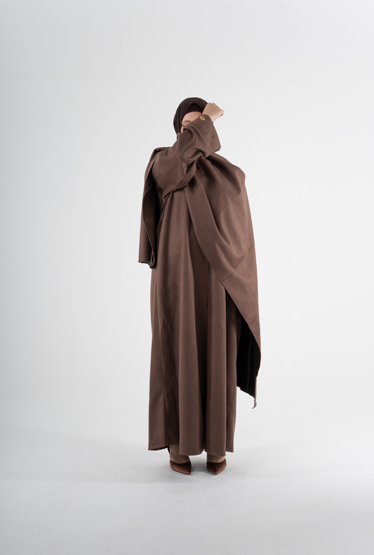 Layali Suede Open Abaya