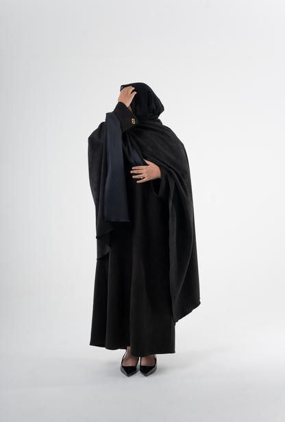 Layali Suede Open Abaya